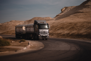 gray truck in the desert