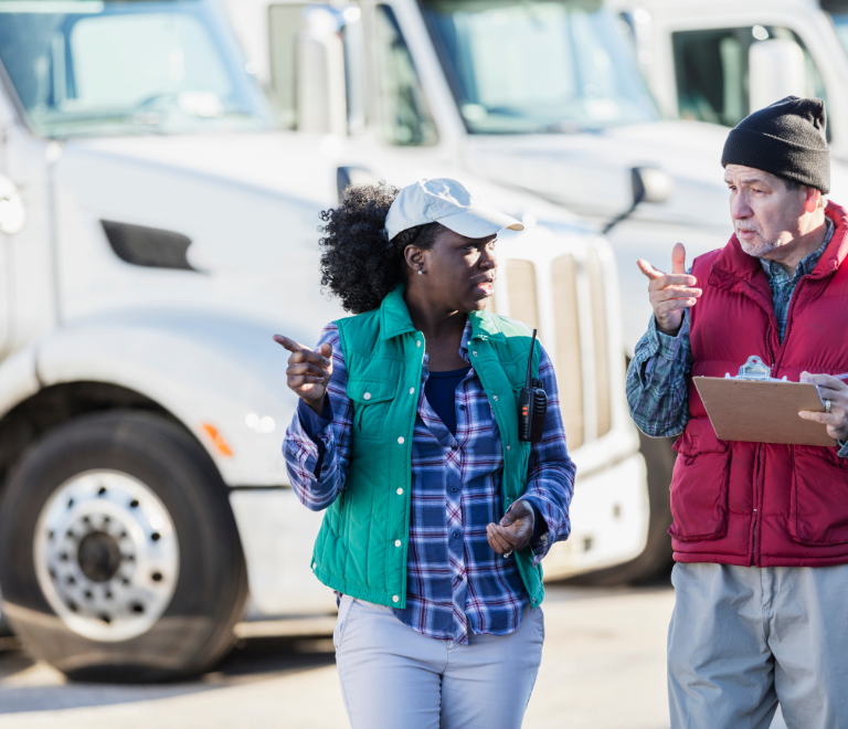 owner-operator and truck driver talking