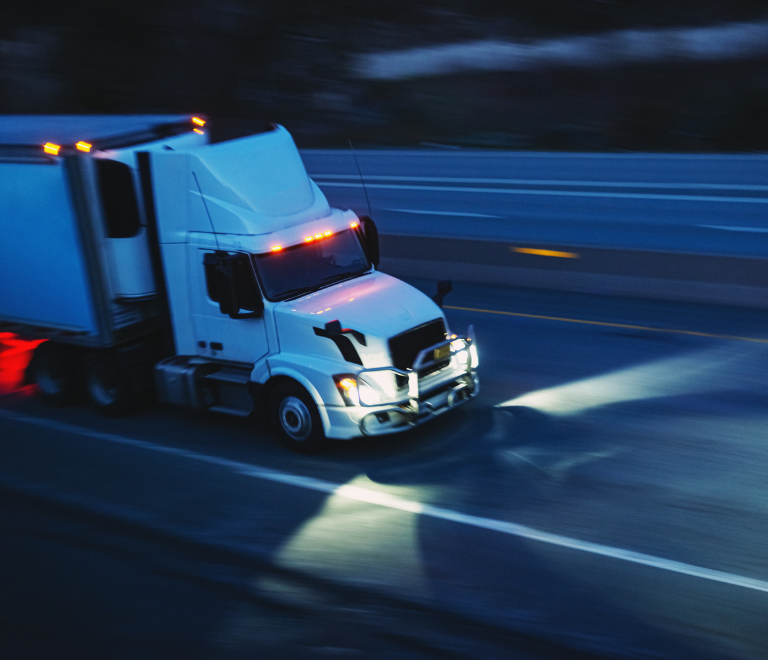 truck on the road