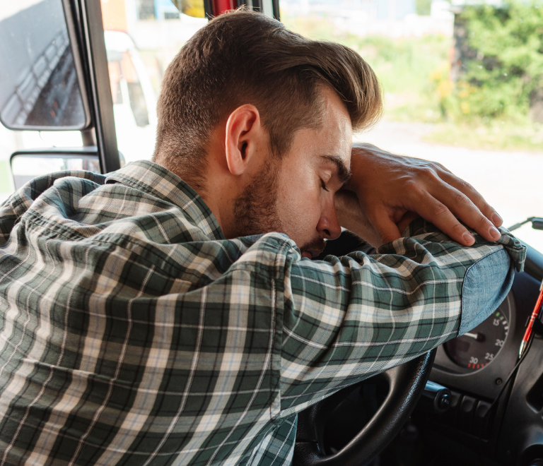 truck driver taking a nap