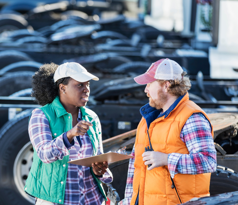 truck drivers having a discussion