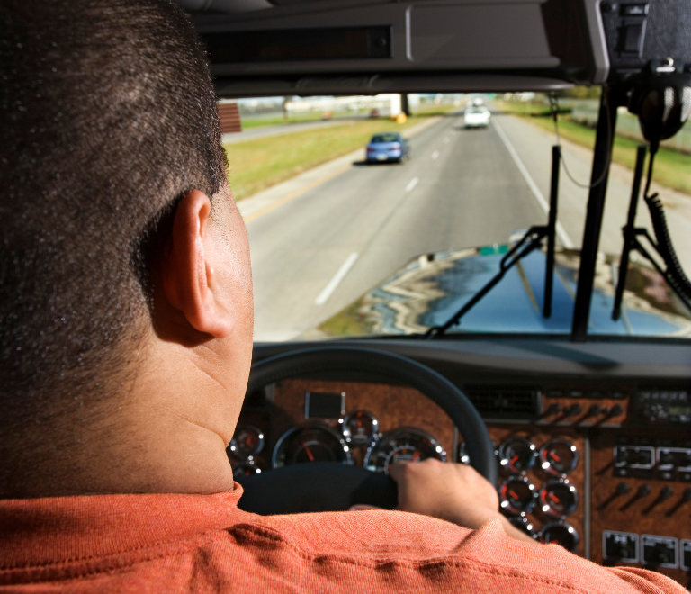 truck driver driving on the road