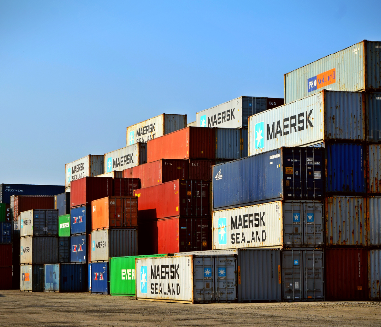 cargo container lot